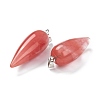 Cherry Quartz Glass Pendants G-F705-01Q-P-3