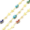 Handmade Enamel Horse Eye with Evil Eye Link Chain CHC-I045-15G-1