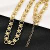 304 Stainless Steel Ring Link Chain Necklaces NJEW-H072-02A-G-2