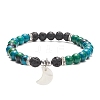 Natural & Synthetic Mixed Gemstone Beaded Stretch Bracelet BJEW-JB09260-2