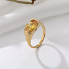 304 Stainless Steel Cubic Zirconia Finger Rings FS-WGC174A-09-1
