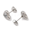 Ion Plating(IP) 304 Stainless Steel Heart Stud Earrings EJEW-C099-13M-02-3