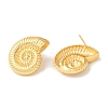 Rack Plating Spiral Shell Shape Brass Stud Earrings X-EJEW-B062-35G-2