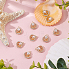 10Pcs Brass Micro Pave Clear Cubic Zirconia and ABS Imitation Pearl Pendants KK-BBC0023-98-4