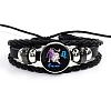 Constellation PU Leather & Glass Triple Layer Multi-strand Bracelets PW-WGDAEC6-02-1