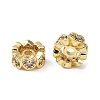 Brass Micro Pave Cubic Zirconia Beads KK-A189-03G-02-1