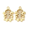 Brass Micro Pave Cubic Zirconia Pendants KK-F862-07G-1