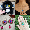 Eye Printed Glass Cabochons GGLA-BT0001-01-9