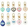 Teardrop with Evil Eye Alloy Enamel Pendant Decorations HJEW-YW00017-01-2