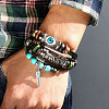 Imitation Leather Multi-strand Bracelets for Men WGBDC80-02-1