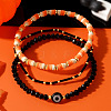 Halloween Theme 3Pcs 3 Styles Glass Beads Stretch Bracelet Set for Women Men TL8429-1