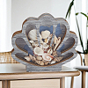Shell Shape Wooden Jewelry Display Cases with Visible Window ODIS-SP0001-14B-5