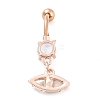 Evil Eye Drop Belly Button Rings for Women AJEW-C010-01RG-2