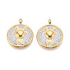 304 Stainless Steel and Polymer Clay Crystal Rhinestone Pendants STAS-T069-60A-1