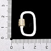 Oval Brass Micro Pave Clear Cubic Zirconia Screw Carabiner Clasps KK-B167-01B-01G-3
