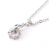 Brass Micro Pave Clear Cubic Zirconia Pendant Necklaces NJEW-JN03341-01-1