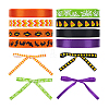 8Rolls 8 Colors Halloween Polyester Printed Grosgrain Ribbon OCOR-PH0004-26-7