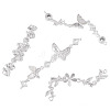 4Pcs 4 Styles Brass Pave Clear Cubic Zirconia Flower Butterfly Connector Charms KK-TA0008-72S-2