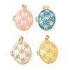 Brass Enamel Locket Pendants KK-F923-03A-G-2
