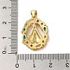 Rack Plating Brass Micro Pave Colorful Cubic Zirconia Pendants KK-G488-11G-3