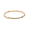 Gold-tone Miyuki Elastic Crystal Beaded Bracelet with Acrylic Tube Beads ST1039680-1