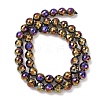 Electroplated Natural Agate Beads Strands G-B191-A07-8mm-04-4
