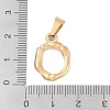 304 Stainless Steel Pendants STAS-F235-01G-O-3