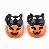 Halloween Theme Kitten Resin Cabochons X-CRES-T013-03-1
