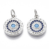 Brass Micro Pave Cubic Zirconia Charms KK-S356-017P-NF-1