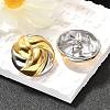 304 Stainless Steel Two Tone Stud Earrings EJEW-F355-04GP-01-5