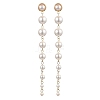 2 Pairs Shell Pearl Tassel Stud Earrings for Women EJEW-JE06195-3