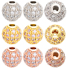 Beebeecraft 12Pcs 3 Colors Rack Plating Brass Cubic Zirconia Beads KK-BBC0009-70-1