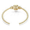 Sparkle Cubic Zirconia Ball Beaded Cuff Bangle for Her BJEW-N012-004-NF-2