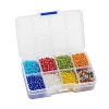 120g 8 Colors Round Glass Seed Beads SEED-YW0001-63-4