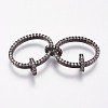 Brass Micro Pave Cubic Zirconia Links Rings KK-I614-035B-1