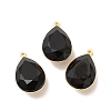 Real 18K Gold Plated Brass with Glass Pendants KK-177-22G-08-1