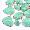 Spray Paint & Electroplate Sea Shell Pendants SSHEL-S262-08D-1