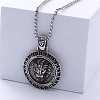 Vintage Viking Lion Head 304 Stainless Steel Pendant Punk Jewelry Necklaces for Men CL9134-1