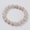 Natural Yellow Jade Beaded Stretch Bracelet BJEW-P209-15-6mm-1