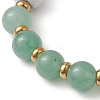 10.5mm Round Natural Green Aventurine & Howlite Beaded Stretch Bracelets for Women BJEW-JB10713-3