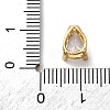 Teardrop Brass Micro Pave Cubic Zirconia Slide Charms KK-C119-16G-12-3