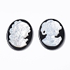 Natural Black Agate Cameo Cabochons G-L556-C-1