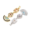 Brass Micro Pave Cubic Zirconia Pendants KK-K412-03-2
