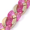 Handmade Golden Plated CCB Plastic & Transparent Acrylic Cuban Link Chains AJEW-JB00681-01-3