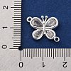 Brass Pave Clear Cubic Zirconia Connector Charms KK-Z066-09S-3