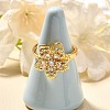 Flower Rotatable Finger Ring for Women RJEW-U035-01G-03-2