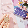 8Pcs Electroplate Natural Rose Quartz Star Cut Round Charms G-SC0003-04-3