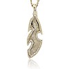 Antique Silver Alloy Enamel Leaf Pendants PALLOY-J207-03AS-2
