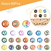 60Pcs Printed Glass Half Round Cabochons GGLA-FS0001-14-5