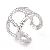 Non-Tarnish 304 Stainless Steel Twist Cricle Hollow Open Cuff Rings for Women RJEW-G275-07P-1